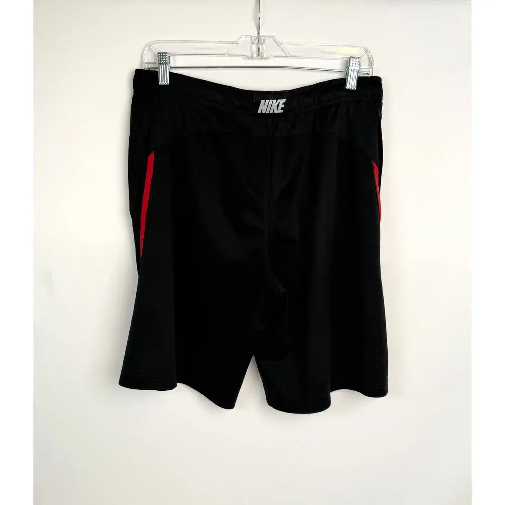 Nike Dri-FIT Athletic Shorts Mens Medium Black Red Basketball Training Gym M